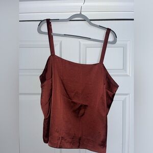 Maroon Satin Tank